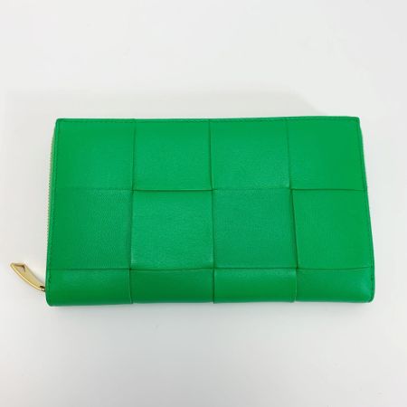  BOTTEGA VENETA ボッテガヴェネタ マキシイントレチャート ラムレザー パラキート ラウンドファスナー財布 レディース