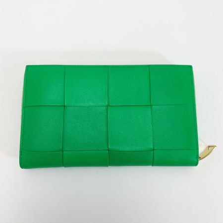  BOTTEGA VENETA ボッテガヴェネタ マキシイントレチャート ラムレザー パラキート ラウンドファスナー財布 レディース