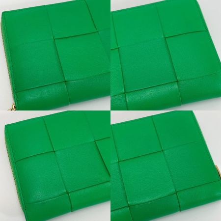  BOTTEGA VENETA ボッテガヴェネタ マキシイントレチャート ラムレザー パラキート ラウンドファスナー財布 レディース