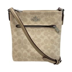 ☆☆ COACH コーチ ショルダーバッグ シグネチャー CW325 ベージュ レディース シルバー金具 Bランク