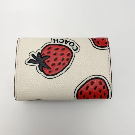  COACH コーチ ストロベリー 苺  プリント エッセンシャル ミニ トライフォールド CU473 3つ折り財布 レディース 