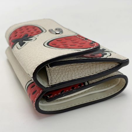  COACH コーチ ストロベリー 苺  プリント エッセンシャル ミニ トライフォールド CU473 3つ折り財布 レディース 