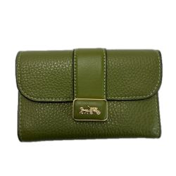 ☆☆ COACH コーチ 3つ折り財布 CC059 カーキ レディース Bランク