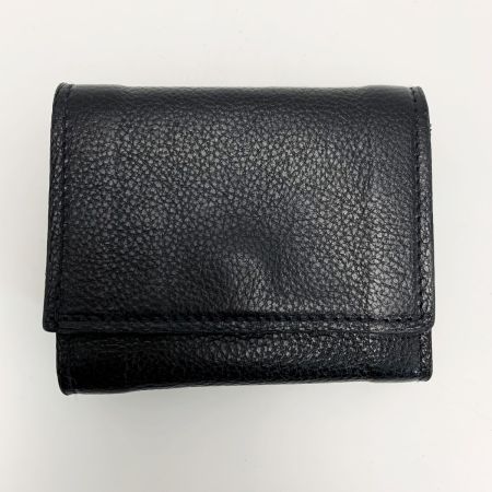  IL BISONTE イルビゾンテ ホワイトロゴ  ブラック レザー 3つ折り財布