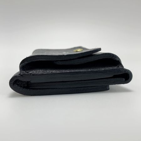 IL BISONTE イルビゾンテ ホワイトロゴ  ブラック レザー 3つ折り財布
