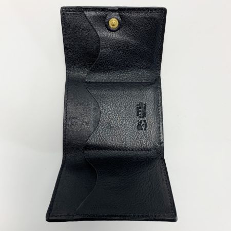  IL BISONTE イルビゾンテ ホワイトロゴ  ブラック レザー 3つ折り財布