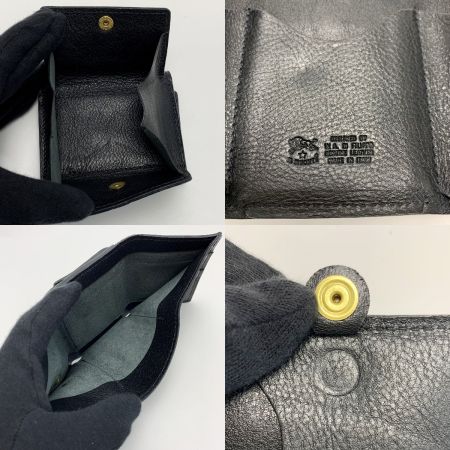  IL BISONTE イルビゾンテ ホワイトロゴ  ブラック レザー 3つ折り財布