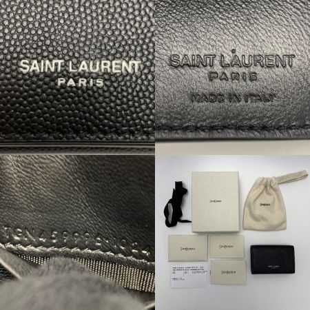  Yves Saint Laurent イブサンローラン サンローランパリス レザー 箱有 459996 ブラック 3つ折り財布