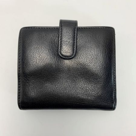  CHANEL シャネル レザー カメリア 09EK411 ブラック 2つ折り財布 レディース