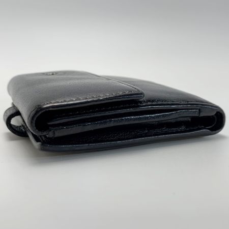  CHANEL シャネル レザー カメリア 09EK411 ブラック 2つ折り財布 レディース