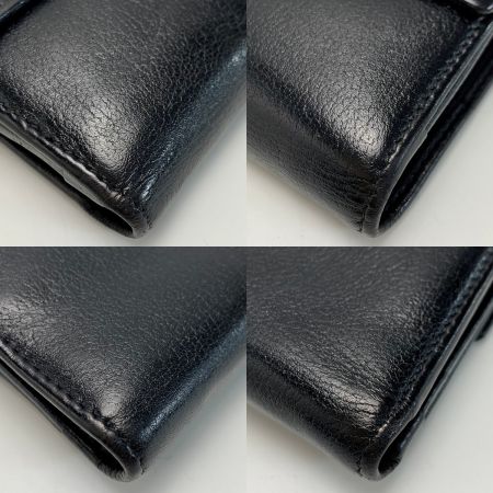  CHANEL シャネル レザー カメリア 09EK411 ブラック 2つ折り財布 レディース