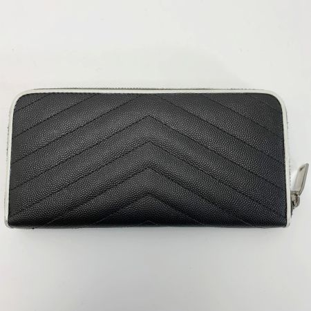  Yves Saint Laurent イブサンローラン レザー YSLロゴ 358094 グレー ラウンドファスナー財布 レディース