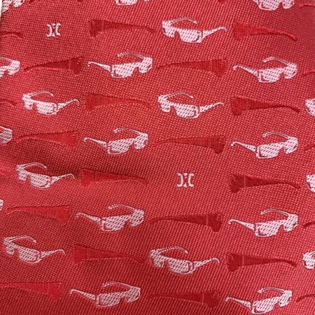  CELINE セリーヌ サングラス柄 ネクタイ  ピンク シルク100%