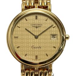 ☆☆ LONGINES ロンジン フラッグシップ デイト SS 6980 101 ゴールド クォーツ メンズ 腕時計 Bランク