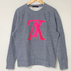 ☆☆ LOUIS VUITTON ルイヴィトン アップサイドダウン LVロゴ RM182M GVR HFY20W グレー×ピンク スウェット サイズM Bランク