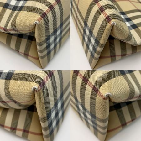  BURBERRY バーバリー  PVC レザー ノバチェック チェック柄 ベージュ トートバッグ