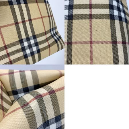  BURBERRY バーバリー  PVC レザー ノバチェック チェック柄 ベージュ トートバッグ