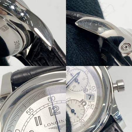  LONGINES ロンジン ヘリテージ 1951 デイト クロノグラフ L2.745.4.73.2 シルバー 自動巻き メンズ 腕時計 箱有