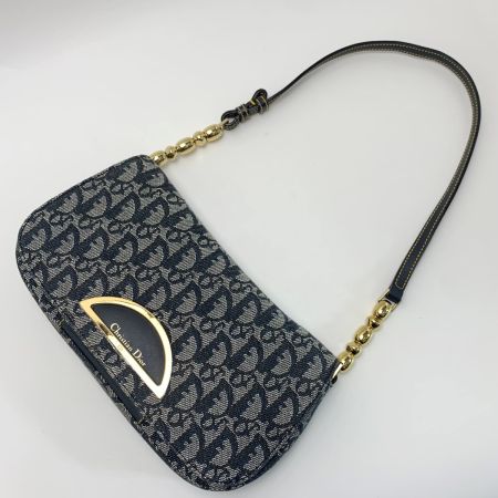  Christian Dior クリスチャンディオール トロッター マリスパール キャンバス×レザー PZ1001 ネイビー ショルダーバッグ
