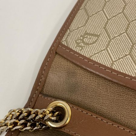  Christian Dior クリスチャンディオール ハニカム柄 チェーン ショルダーバッグ ベージュ