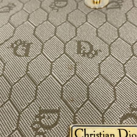  Christian Dior クリスチャンディオール ハニカム柄 チェーン ショルダーバッグ ベージュ