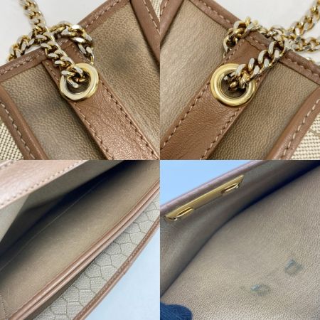  Christian Dior クリスチャンディオール ハニカム柄 チェーン ショルダーバッグ ベージュ クラッチバッグ PVC×レザー