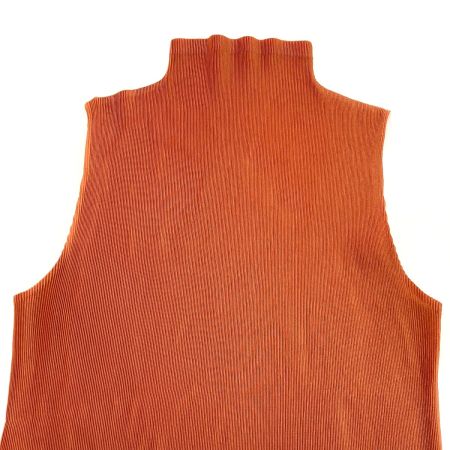  ISSEY MIYAKE イッセイミヤケ PLEATS PLEASE ノースリーブカットソー PP41-FK304 オレンジ サイズ 3 レディース