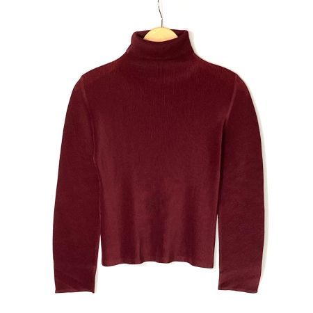  ISSEY MIYAKE イッセイミヤケ PLEATS PLEASE タートルネックカットソー 長袖 PP23-FK366 バーガンディー サイズ 3 レディース