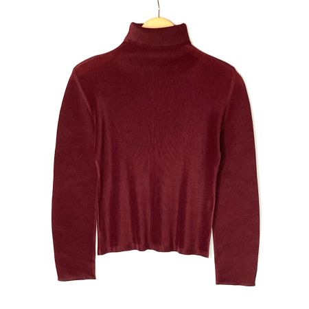 ISSEY MIYAKE イッセイミヤケ PLEATS PLEASE タートルネックカットソー 長袖 PP23-FK366 バーガンディー サイズ 3 レディース