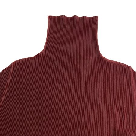  ISSEY MIYAKE イッセイミヤケ PLEATS PLEASE タートルネックカットソー 長袖 PP23-FK366 バーガンディー サイズ 3 レディース