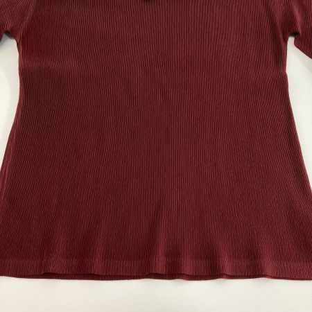  ISSEY MIYAKE イッセイミヤケ PLEATS PLEASE タートルネックカットソー 長袖 PP23-FK366 バーガンディー サイズ 3 レディース