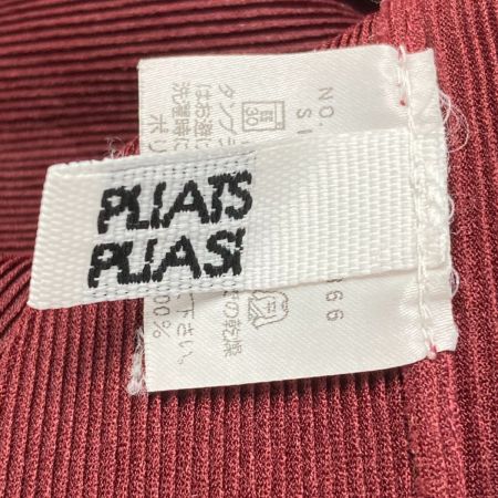  ISSEY MIYAKE イッセイミヤケ PLEATS PLEASE タートルネックカットソー 長袖 PP23-FK366 バーガンディー サイズ 3 レディース