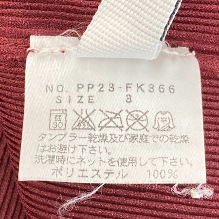  ISSEY MIYAKE イッセイミヤケ PLEATS PLEASE タートルネックカットソー 長袖 PP23-FK366 バーガンディー サイズ 3 レディース