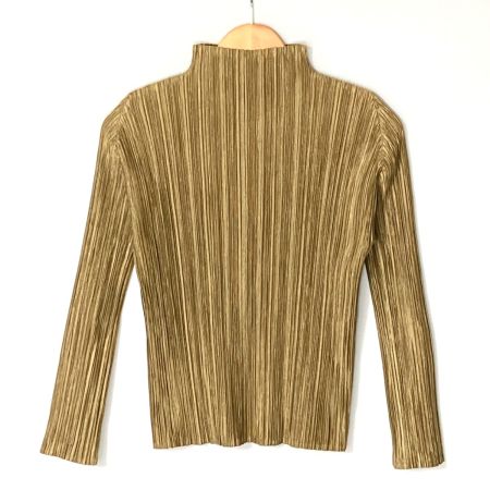  ISSEY MIYAKE イッセイミヤケ PLEATS PLEASE 長袖カットソー PP73-JK202 サンドベージュ サイズ 3 レディース