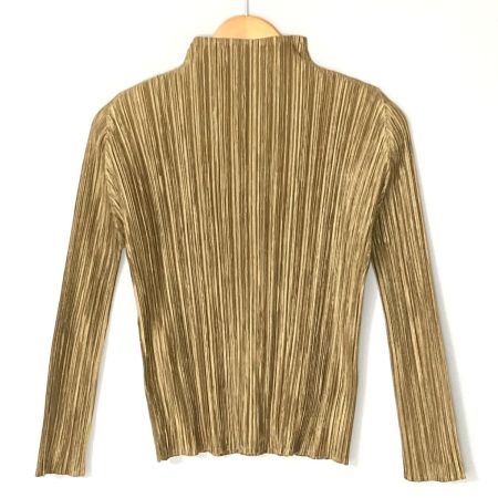  ISSEY MIYAKE イッセイミヤケ PLEATS PLEASE 長袖カットソー PP73-JK202 サンドベージュ サイズ 3 レディース