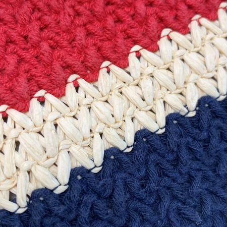  MIU MIU ストライプ  5BG228VOOO ネイビー×レッド かごバッグ トートバッグ レディース