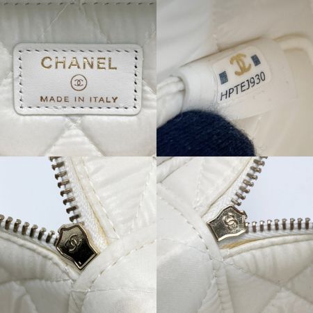  CHANEL シャネル ココマーク マトラッセ バニティバッグ AP2573 ホワイト キャビアスキン ハンドバッグ