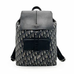 ☆☆ Christian Dior クリスチャンディオール オブリーク モーション バックパック 28-BO-0211 ネイビー×ブラック リュック 布袋有 Aランク