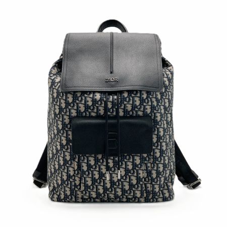  Christian Dior クリスチャンディオール オブリーク モーション バックパック 28-BO-0211 ネイビー×ブラック リュック 布袋有