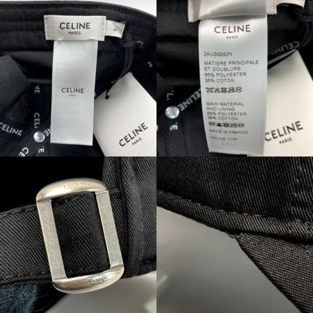  CELINE セリーヌ ロゴ ベースボール キャップ Lサイズ 2AUS9242N ブラック 帽子