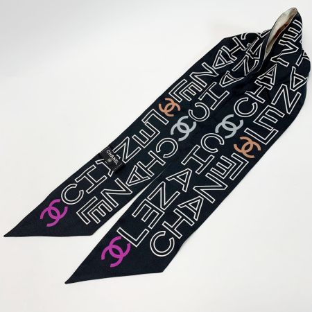  CHANEL シャネル スカーフ シュシュセット ココマーク マルチカラー シルク100％