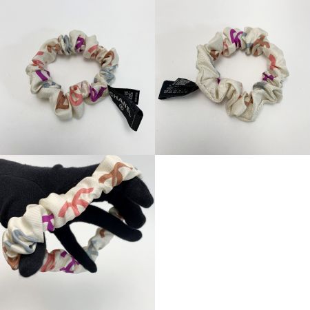  CHANEL シャネル スカーフ シュシュセット ココマーク マルチカラー シルク100％