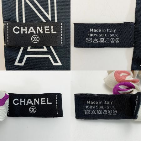  CHANEL シャネル スカーフ シュシュセット ココマーク マルチカラー シルク100％