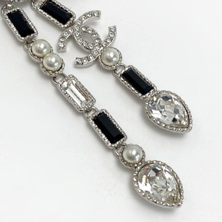  CHANEL シャネル ココマーク リボン ブローチ B23K GP ラインストーン フェイクパール