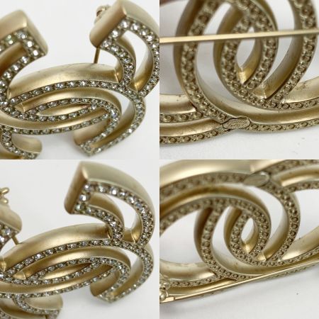  CHANEL シャネル ココマーク ブローチ  A20V ゴールド ラインストーン