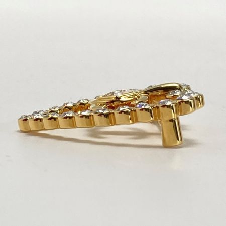  CHANEL シャネル ココマーク ハート ブローチ L23C ゴールド GP ラインストーン