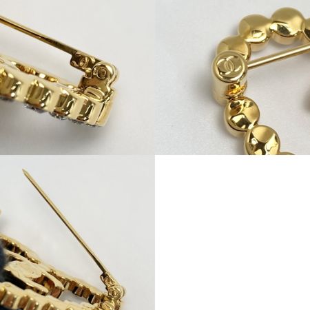  CHANEL シャネル ココマーク ハート ブローチ L23C ゴールド GP ラインストーン