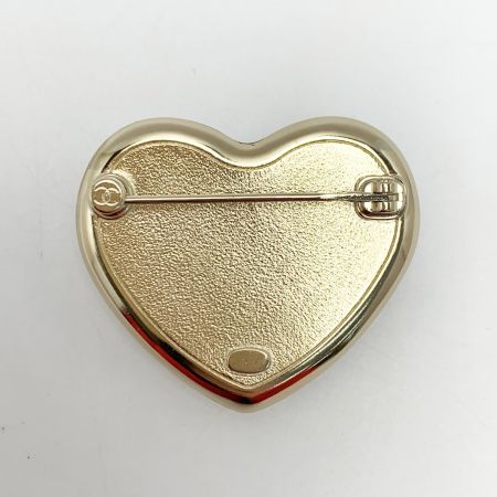  CHANEL シャネル ハート ココマーク ラインストーン A21B ゴールド ブローチ