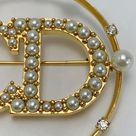  Christian Dior クリスチャンディオール ブローチ CDロゴ ゴールド メッキ
