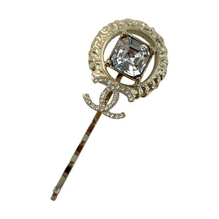  CHANEL シャネル ココマーク ラインストーン ビジュー  I22C ゴールド ヘアピン